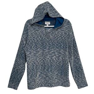 Hang Ten Blue Sapphire Long Sleeve Knit Hoodie Pullover Kangaroo Pocket Size L